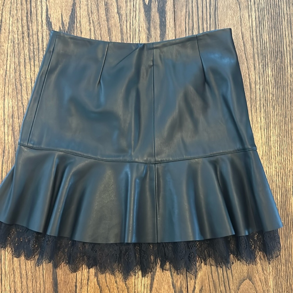 Zara Black faux leather skirt